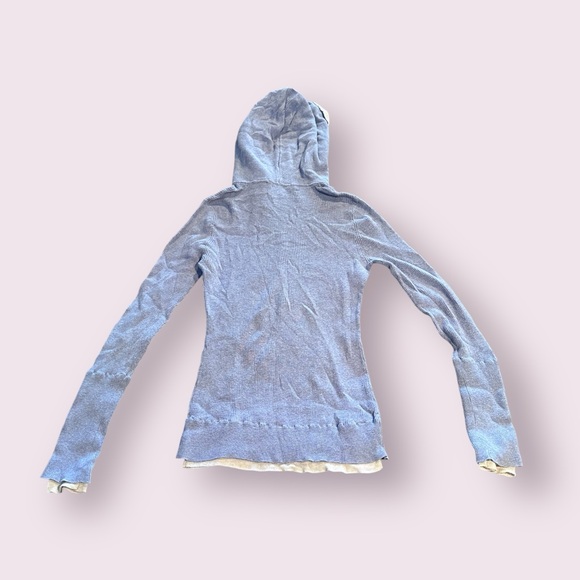 Women's MODA International Lilac Layered Hoodie Long Sleeve Top Sz Medium - Picture 8 of 10